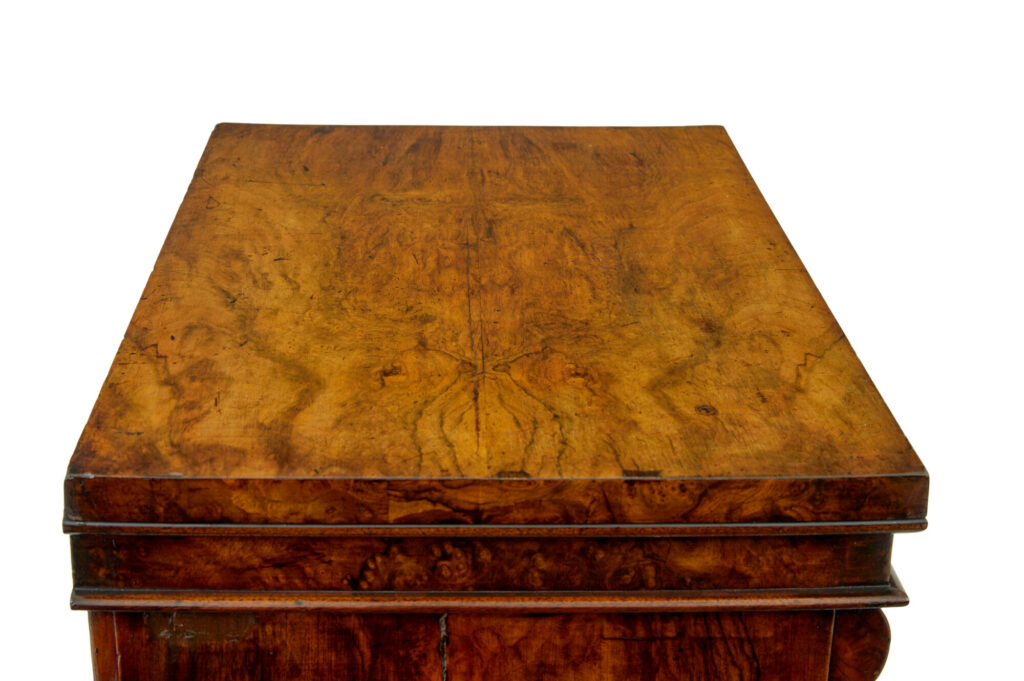 Early Victorian Burr Walnut Wellington Chest — image 2