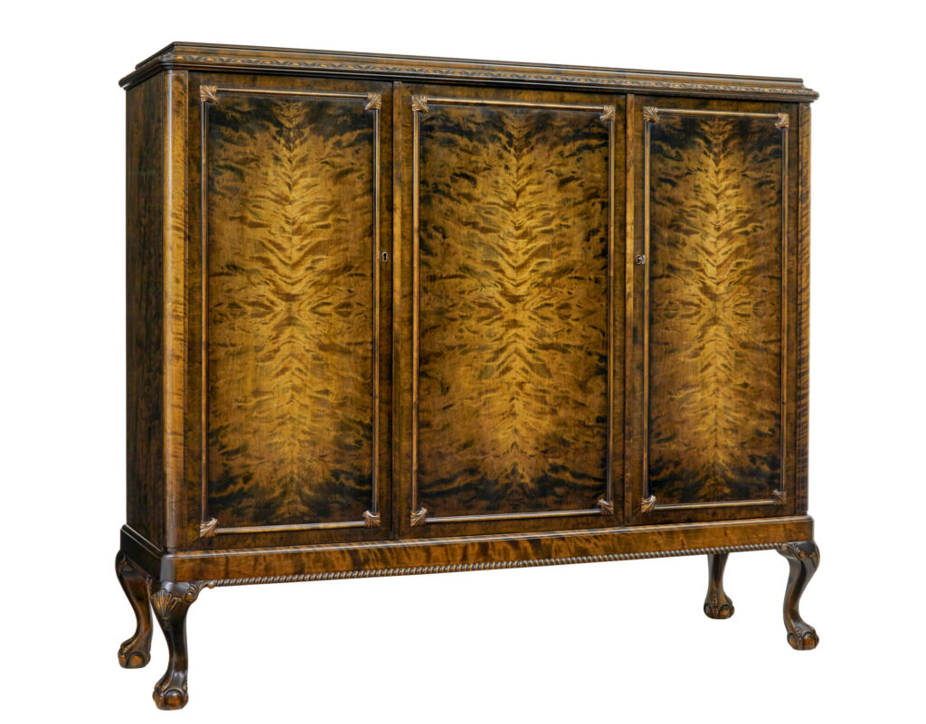Swedish Mid Century Burr Birch Fitted Sideboard
