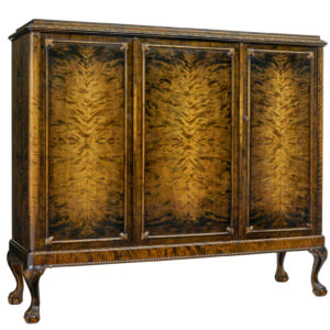 SWEDISH MID CENTURY BURR BIRCH FITTED SIDEBOARD