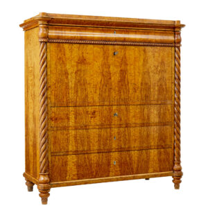 MID 19TH CENTURY SWEDISH BURR BIRCH ESCRITOIRE