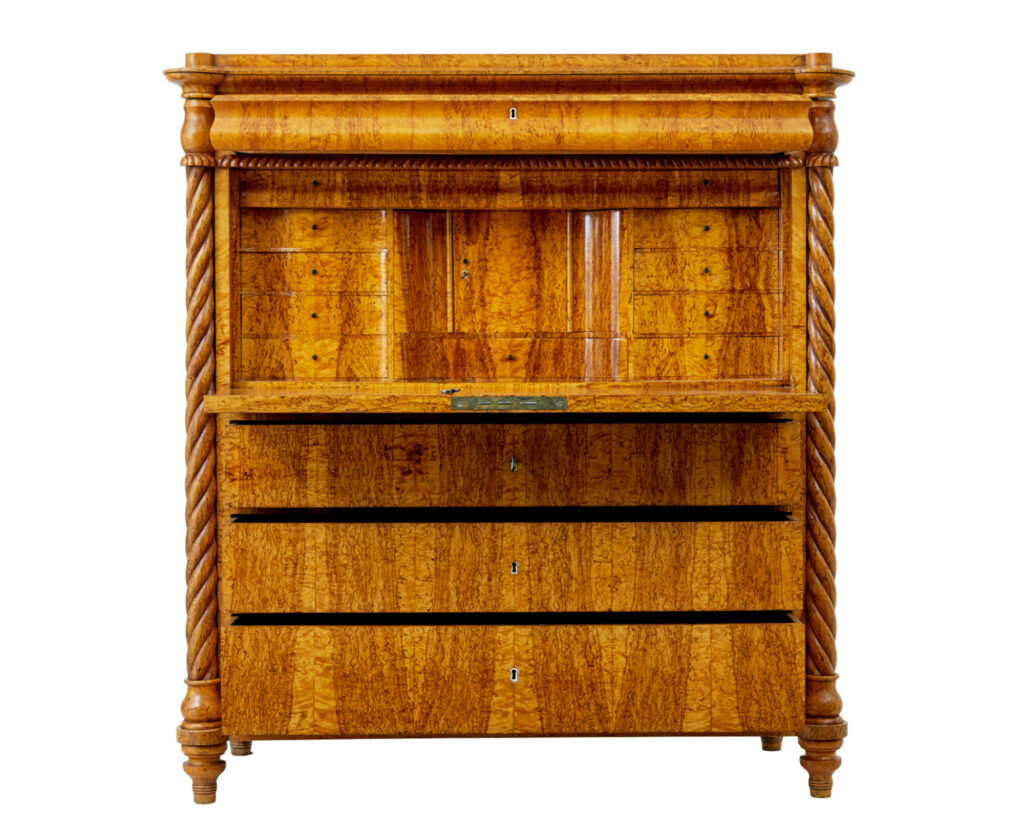 Mid 19th Century Swedish Burr Birch Escritoire — image 13