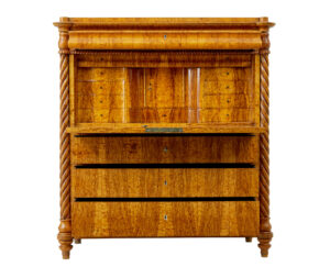 Mid 19th Century Swedish Burr Birch Escritoire — thumbnail 13