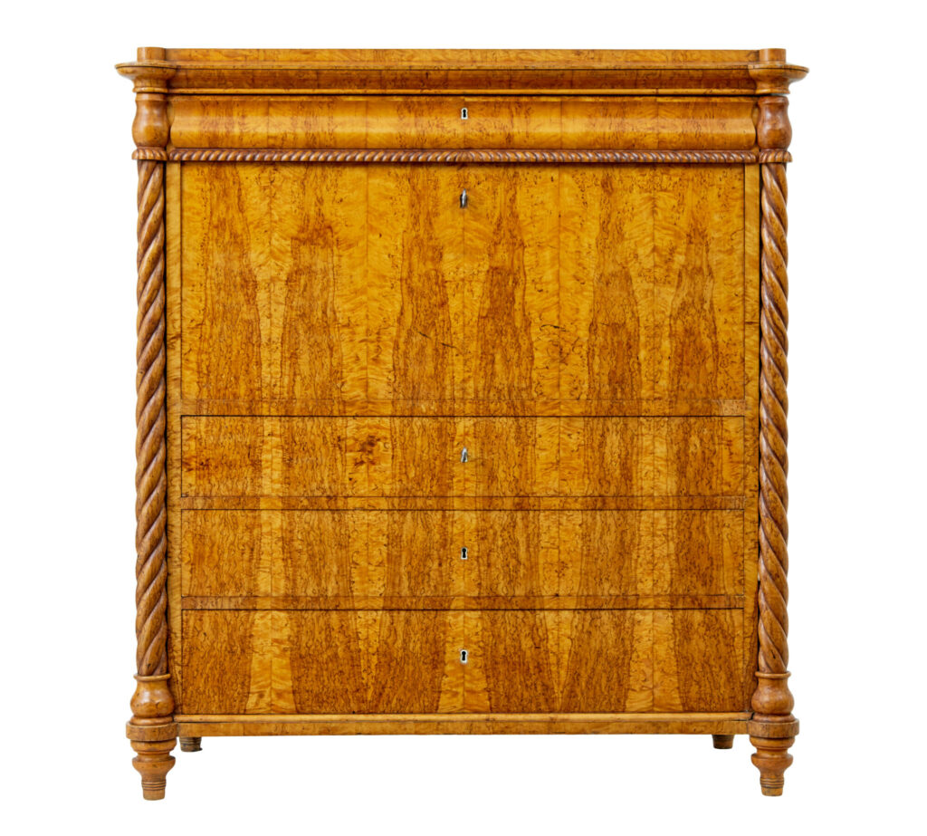Mid 19th Century Swedish Burr Birch Escritoire — image 12