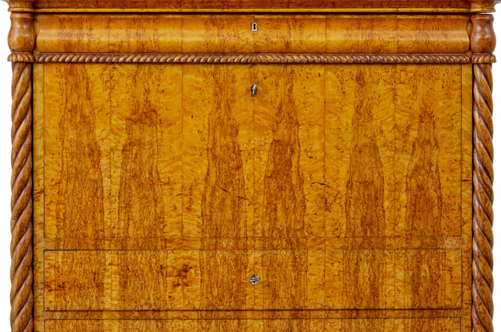 Mid 19th Century Swedish Burr Birch Escritoire — image 8