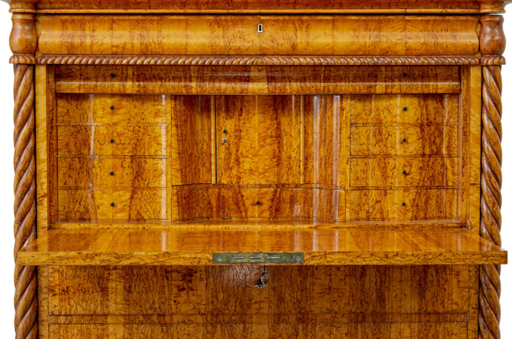 Mid 19th Century Swedish Burr Birch Escritoire — image 7