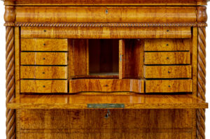 Mid 19th Century Swedish Burr Birch Escritoire — thumbnail 6