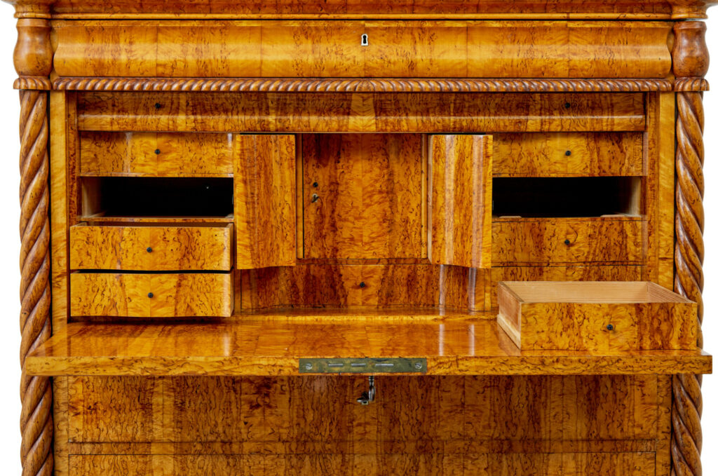 Mid 19th Century Swedish Burr Birch Escritoire — image 5
