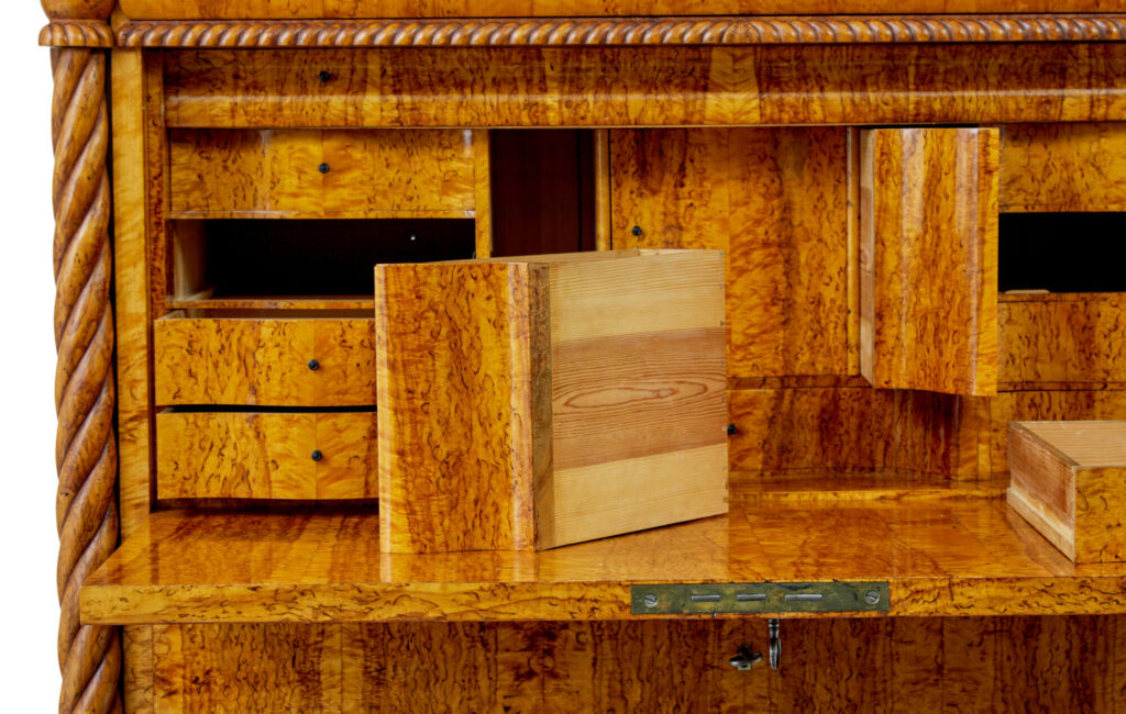 Mid 19th Century Swedish Burr Birch Escritoire — image 4