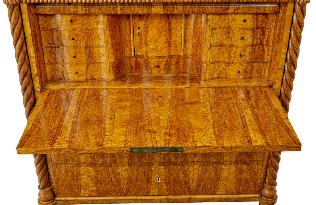Mid 19th Century Swedish Burr Birch Escritoire — image 3