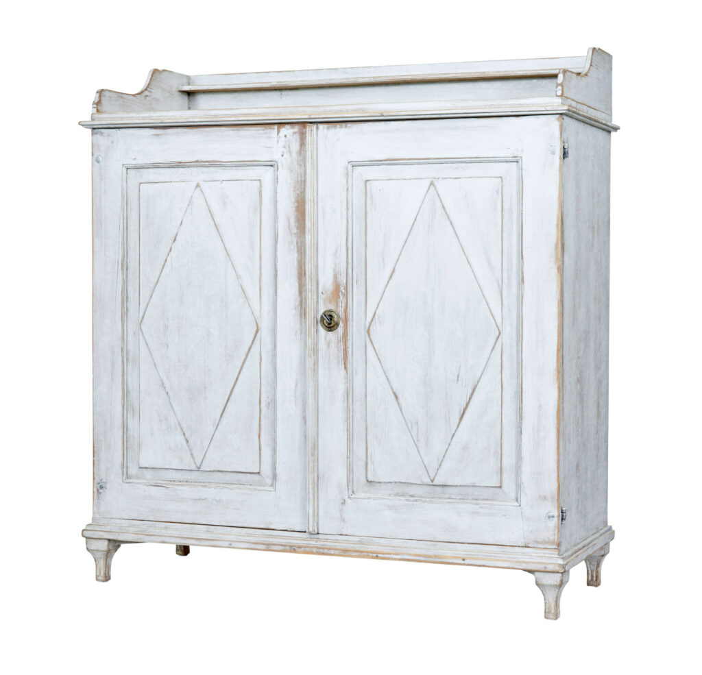 SWEDISH 19TH CENTURY PAINTED PINE CUPBOARD