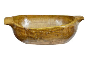 Hand Polished Large Early 20th Century Carved Bowl — thumbnail 5