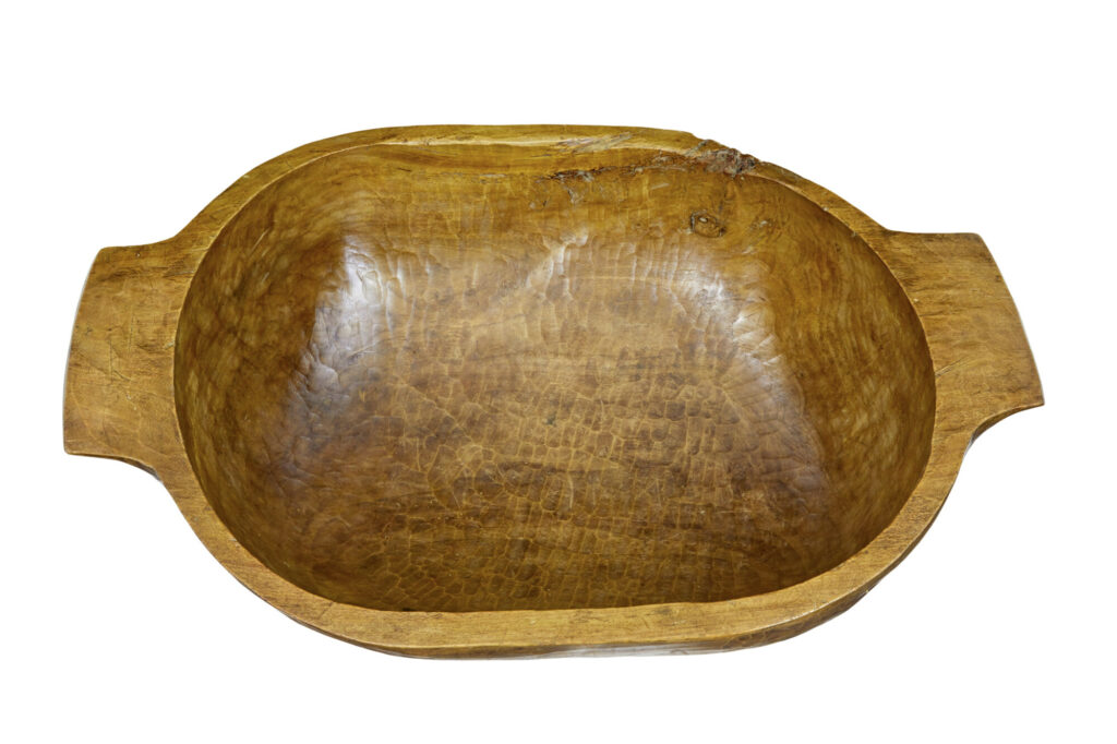 Hand Polished Large Early 20th Century Carved Bowl — image 2