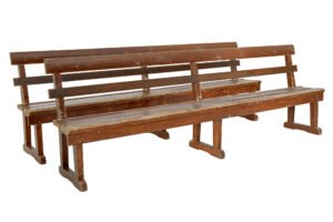 PAIR OF SCANDINAVIAN PAINTED PINE BENCHES