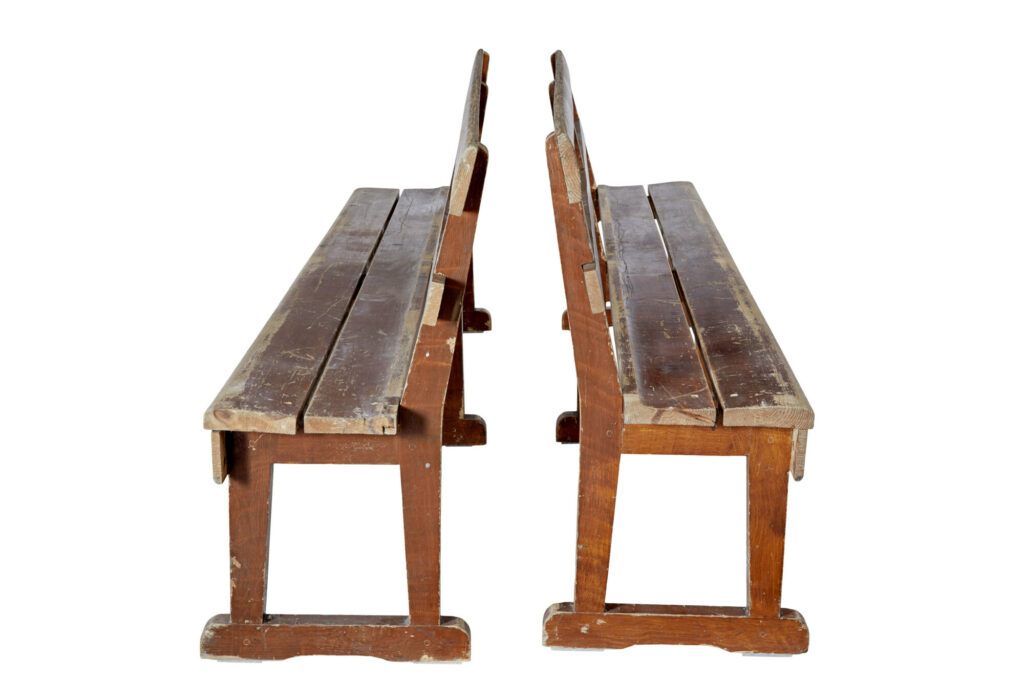Pair of Scandinavian Painted Pine Benches — image 8