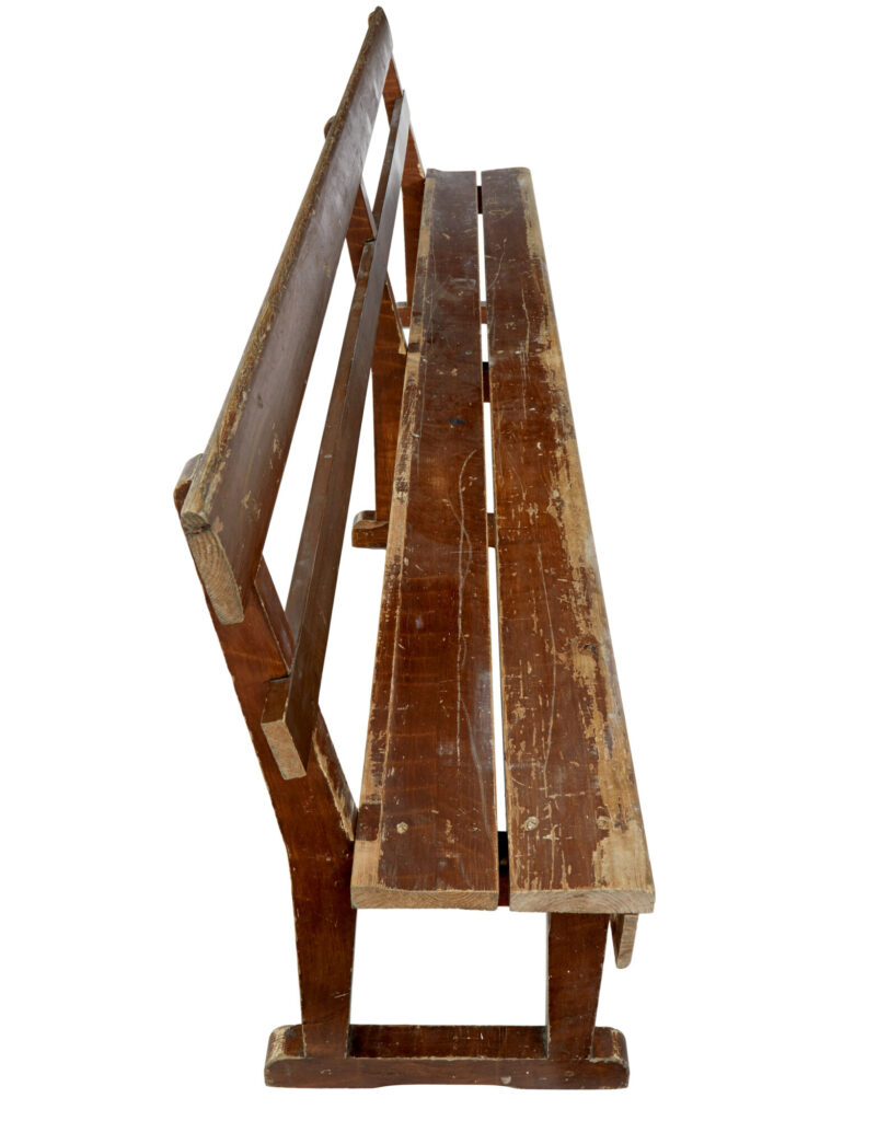 Pair of Scandinavian Painted Pine Benches — image 5