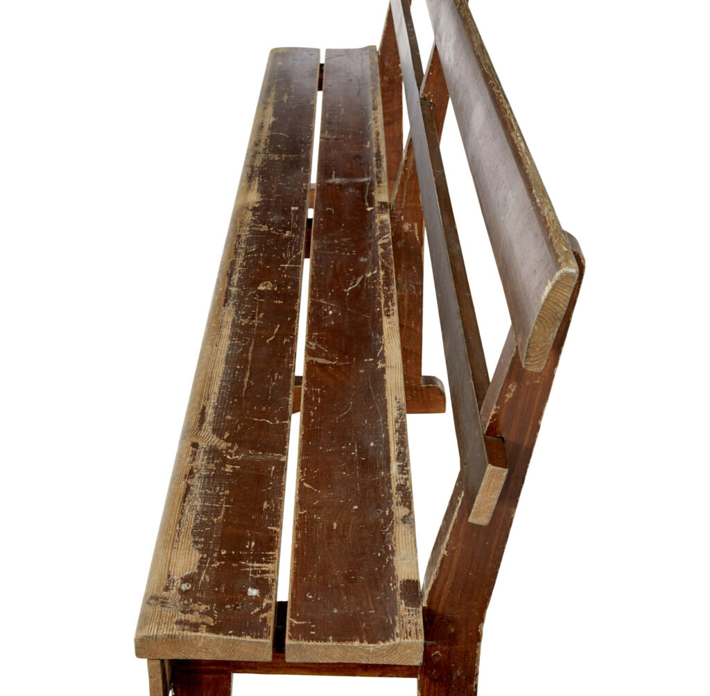 Pair of Scandinavian Painted Pine Benches — image 4