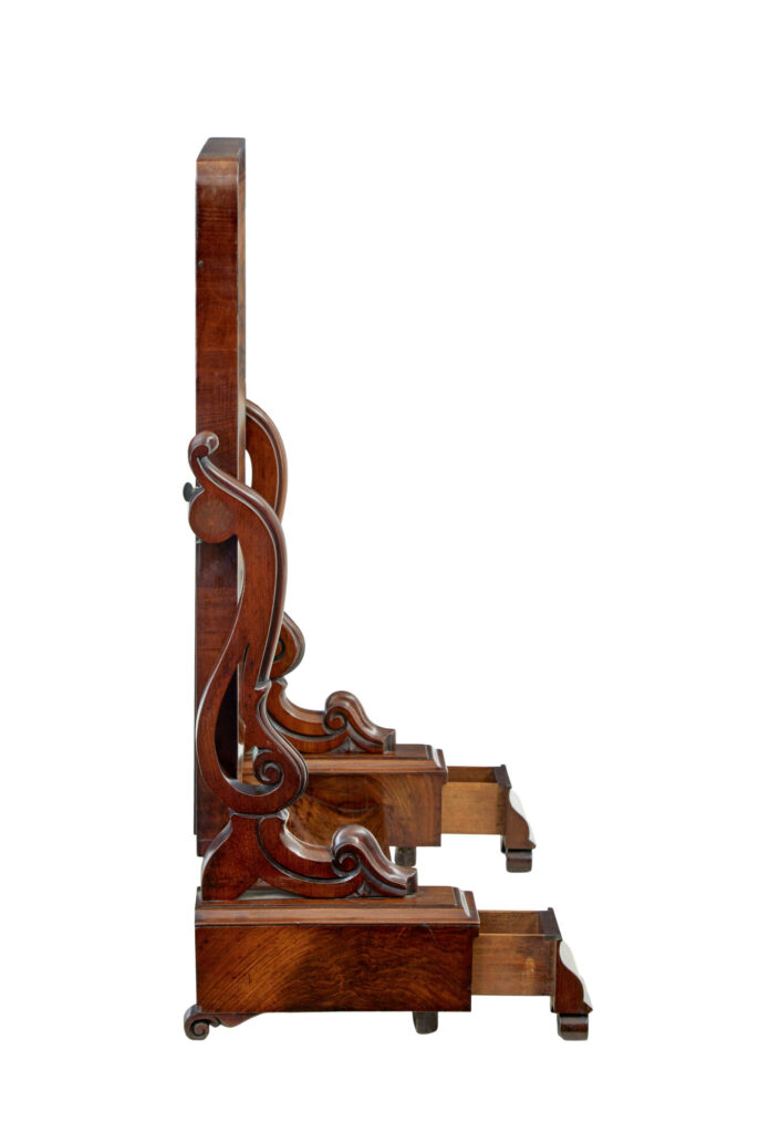 Large 19th Century Early Victorian Mahogany Vanity Mirror — image 6