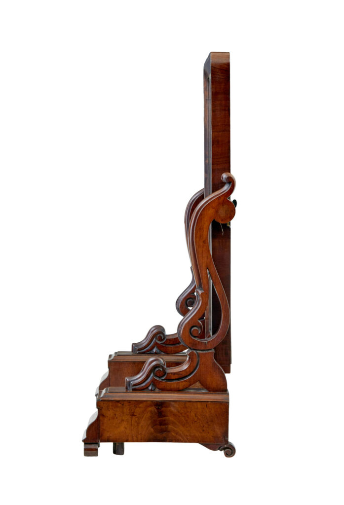 Large 19th Century Early Victorian Mahogany Vanity Mirror — image 4