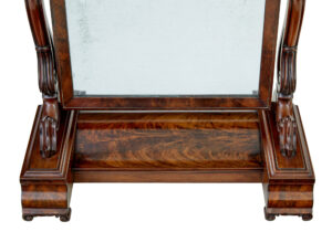 Large 19th Century Early Victorian Mahogany Vanity Mirror — thumbnail 3