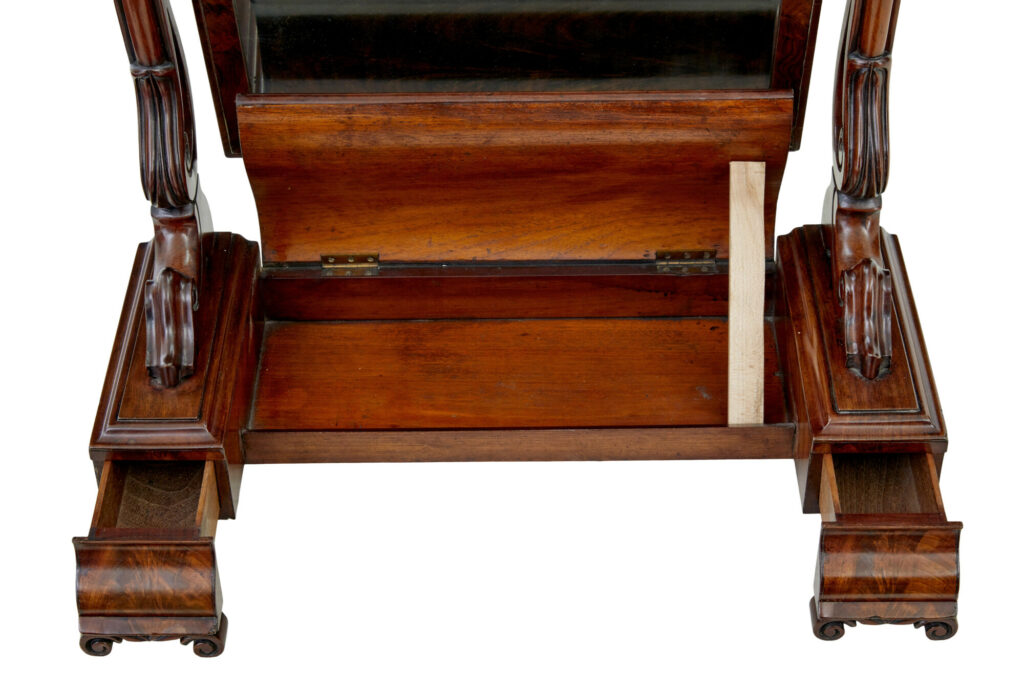 Large 19th Century Early Victorian Mahogany Vanity Mirror — image 2