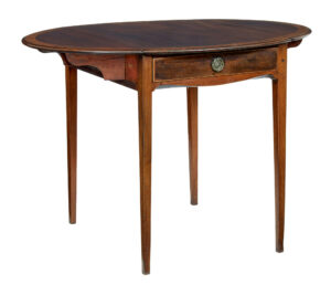 19th Century Late Regency Cross Banded Side Table — thumbnail 7
