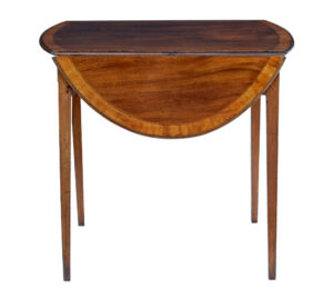 19th Century Late Regency Cross Banded Side Table — thumbnail 2