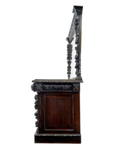 19th Century Carved Gothic Revival Oak Mirrored Buffet Sideboard — thumbnail 8