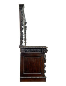 19th Century Carved Gothic Revival Oak Mirrored Buffet Sideboard — thumbnail 7