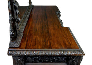 19th Century Carved Gothic Revival Oak Mirrored Buffet Sideboard — thumbnail 5