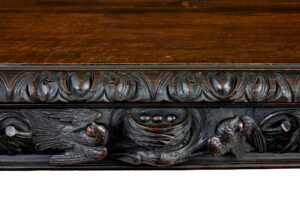 19th Century Carved Gothic Revival Oak Mirrored Buffet Sideboard — thumbnail 2