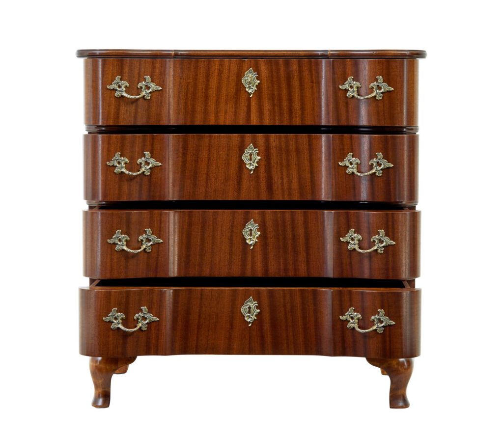 Scandinavian Mid Century Baroque Revival Chest of Drawers — image 7