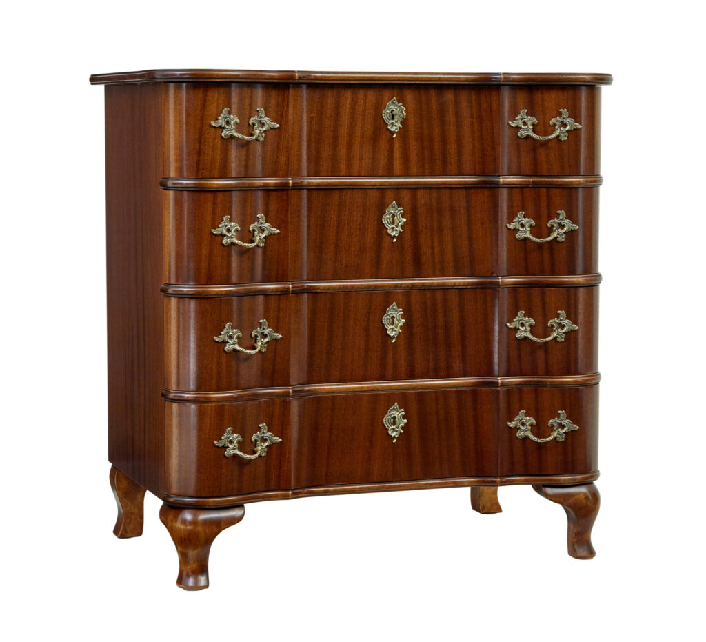 Scandinavian Mid Century Baroque Revival Chest of Drawers — image 3