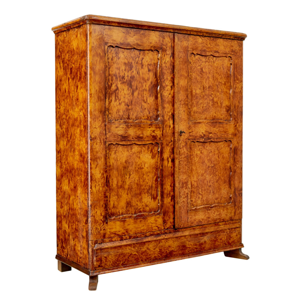 19th Century Traditional Swedish Painted Pine Cupboard