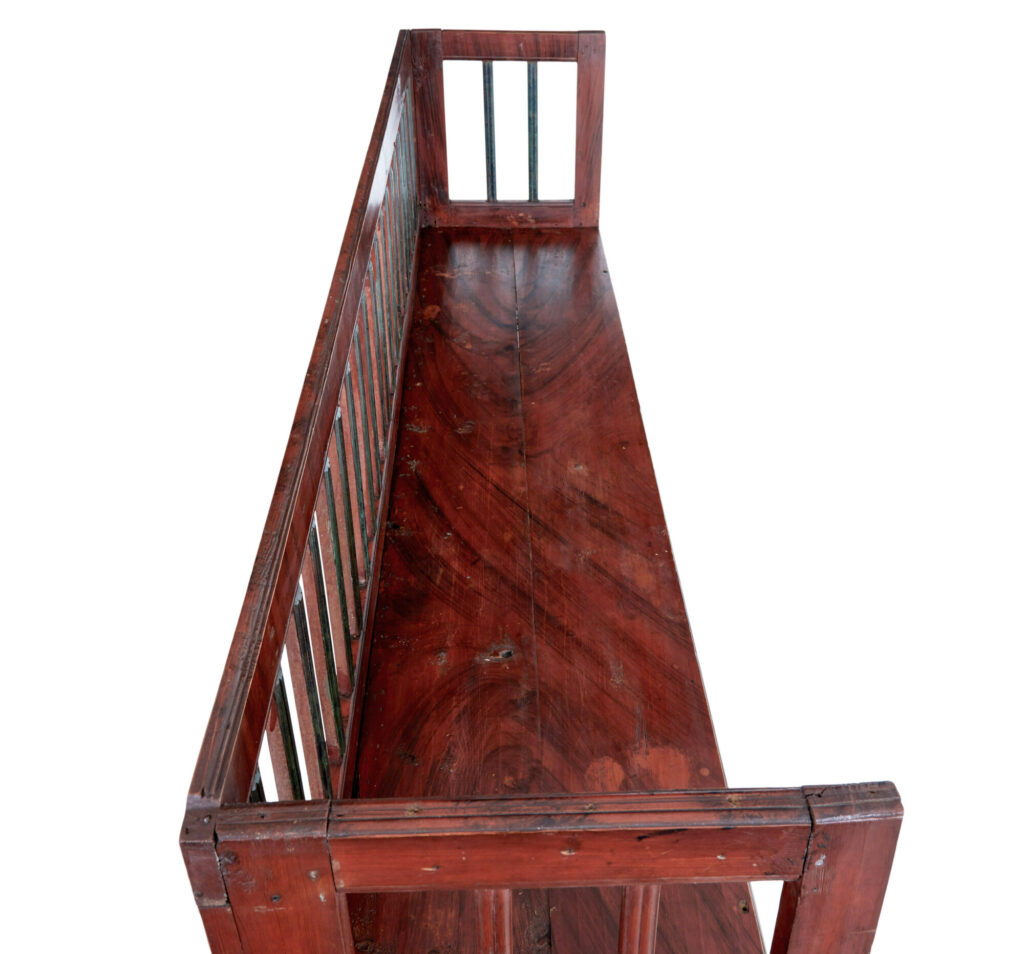 Mid 19th Century Rustic Swedish Hand Painted Pine Bench — image 8