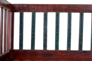 Mid 19th Century Rustic Swedish Hand Painted Pine Bench — thumbnail 6