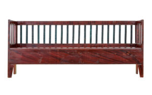 MID 19TH CENTURY RUSTIC SWEDISH HAND PAINTED PINE BENCH