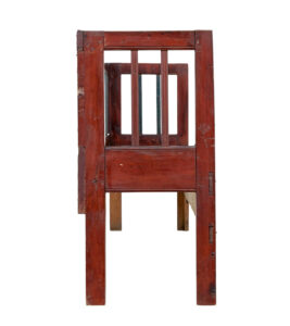 Mid 19th Century Rustic Swedish Hand Painted Pine Bench — thumbnail 4