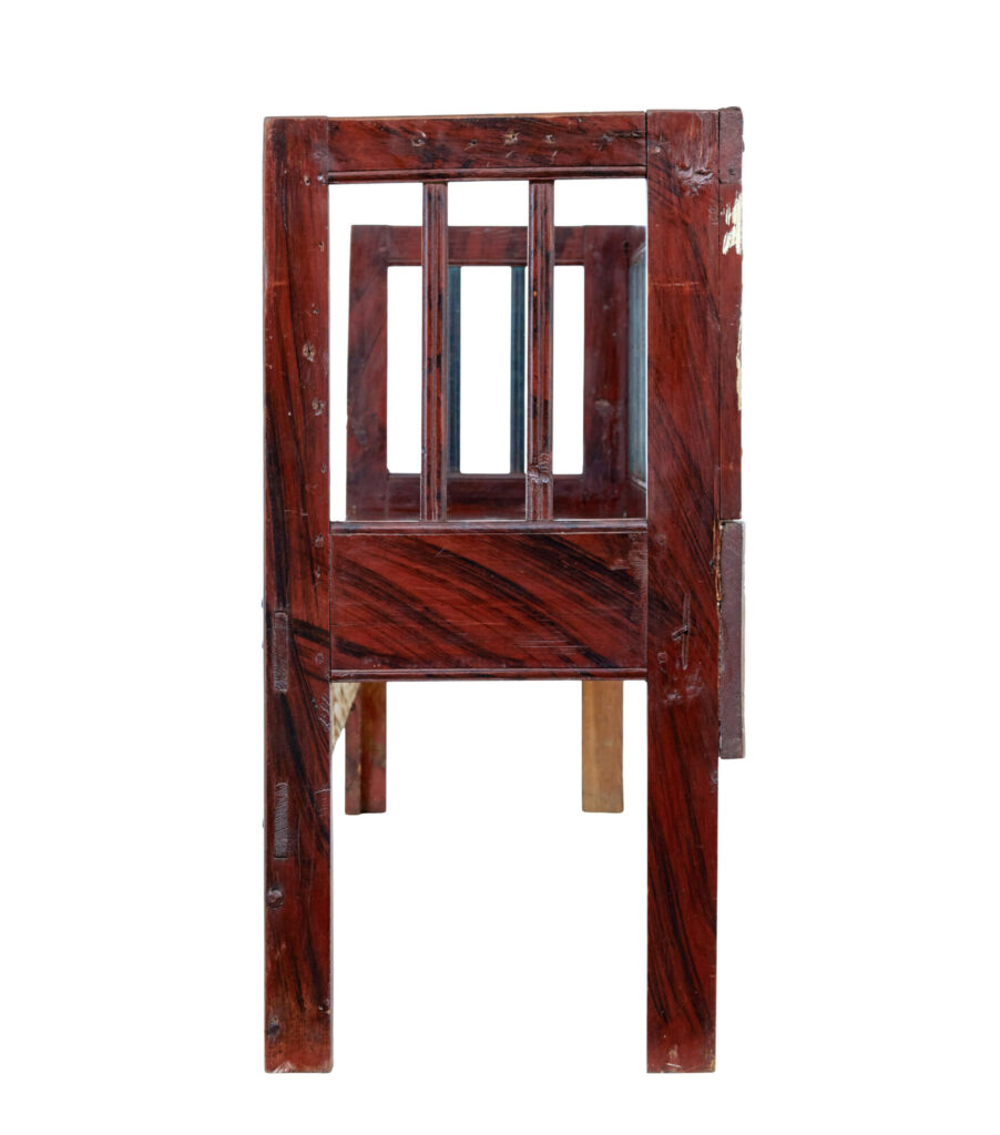 Mid 19th Century Rustic Swedish Hand Painted Pine Bench — image 3
