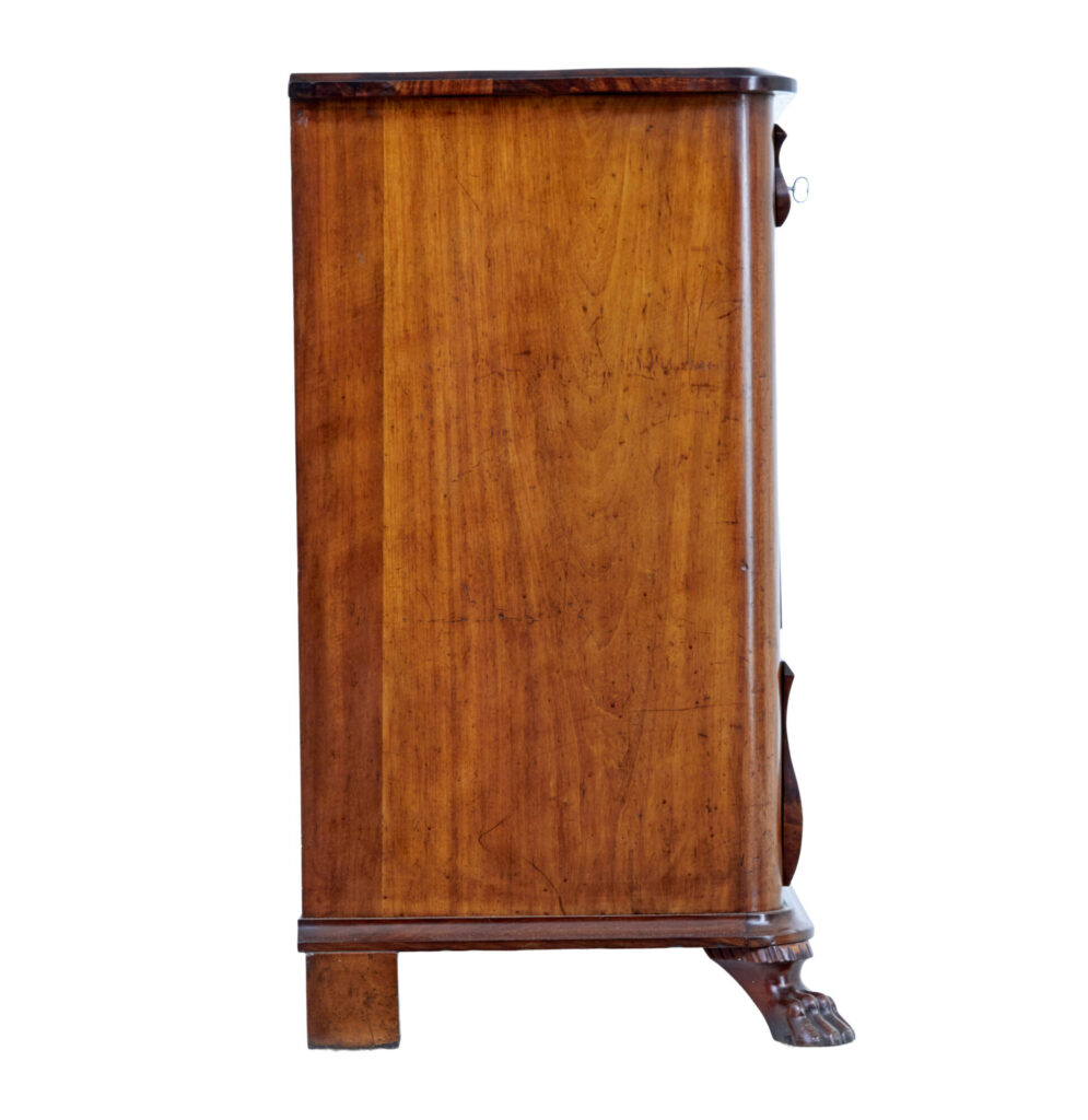 Danish Mid 19th Century Flame Mahogany Chest of Drawers — image 2