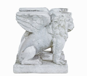 Pair of Early 20th Century Stone Garden Lion Pedestals — thumbnail 9