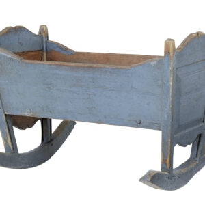 MID 19TH CENTURY SWEDISH PAINTED PINE ROCKING CRADLE