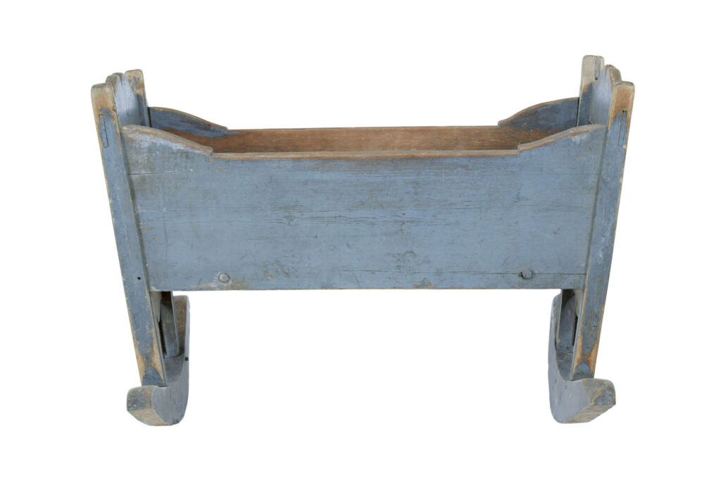 Mid 19th Century Swedish Painted Pine Rocking Cradle — image 6