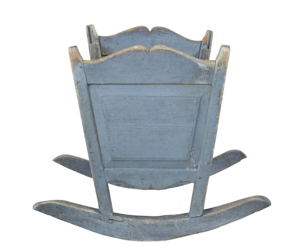 Mid 19th Century Swedish Painted Pine Rocking Cradle — image 5