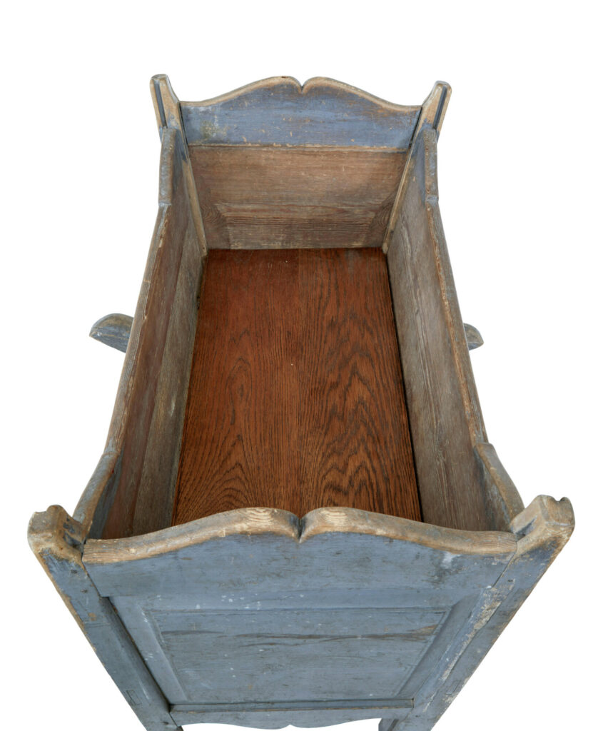 Mid 19th Century Swedish Painted Pine Rocking Cradle — image 2
