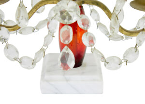 Pair of Mid 20th Century Cut Glass and Marble Candelabra — thumbnail 2