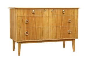 SWEDISH MID CENTURY WALNUT CHEST OF DRAWERS BY SMF BODAFORS