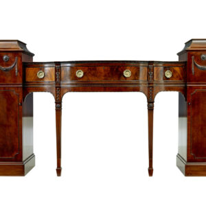 19TH CENTURY ADAMS REVIVAL CARVED MAHOGANY PEDESTAL SIDEBOARD
