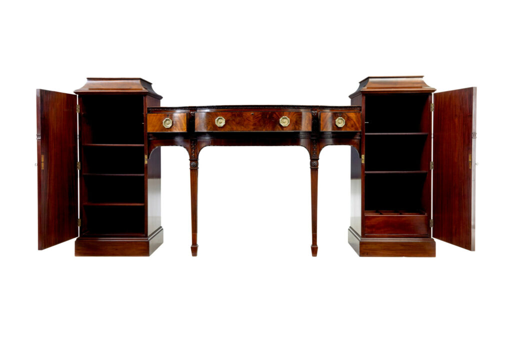 19th Century Adams Revival Carved Mahogany Pedestal Sideboard — image 10