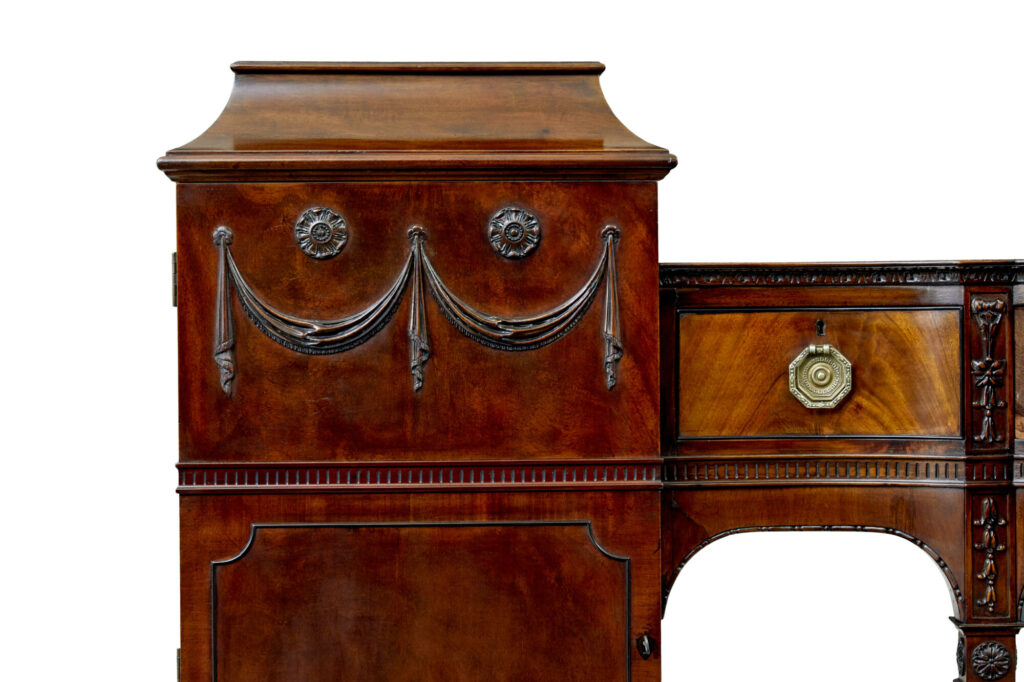 19th Century Adams Revival Carved Mahogany Pedestal Sideboard — image 9