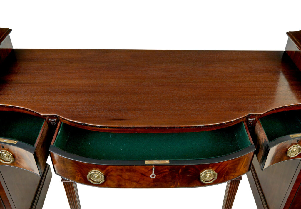 19th Century Adams Revival Carved Mahogany Pedestal Sideboard — image 2